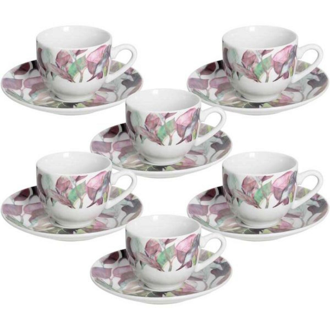 Set 6 cesti de cafea cu farfurie Calypso, Andrea Fontebasso, 100 ml, portelan, multicolor - imagine 3